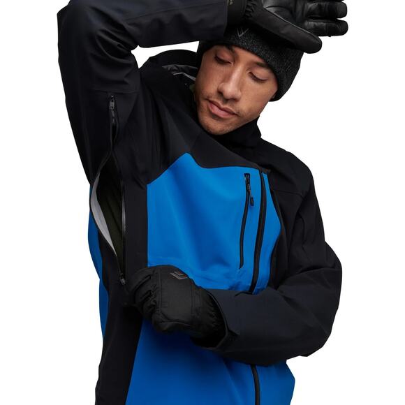 Black Diamond Recon Stretch Shell Jacket Parka Black Kingfisher Blue Mens M NWT - Picture 4 of 9